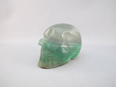 Green and White Fluorite Crystal Skull